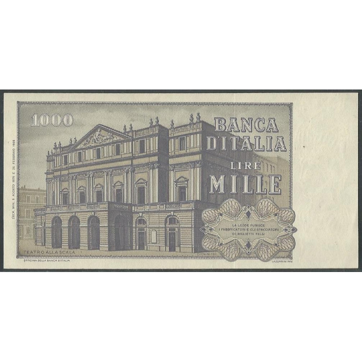 Italia 1.000 Liras 5 Ago 1975 P101d reverso