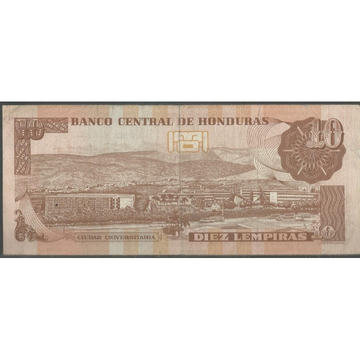 Honduras 10 Lempiras 6 May 2010 P86e reverso