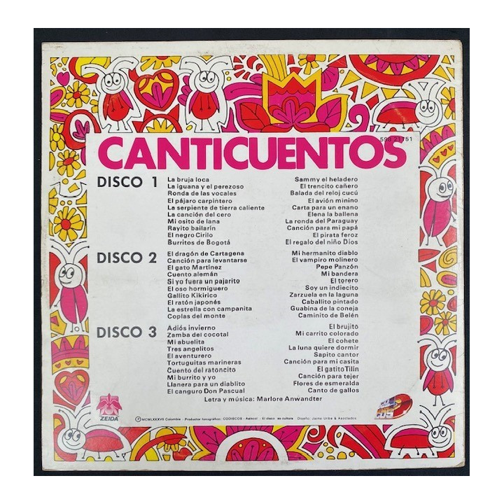 Canti cuentos Vol 1 2 y 3 - Colombia 1987 reverso