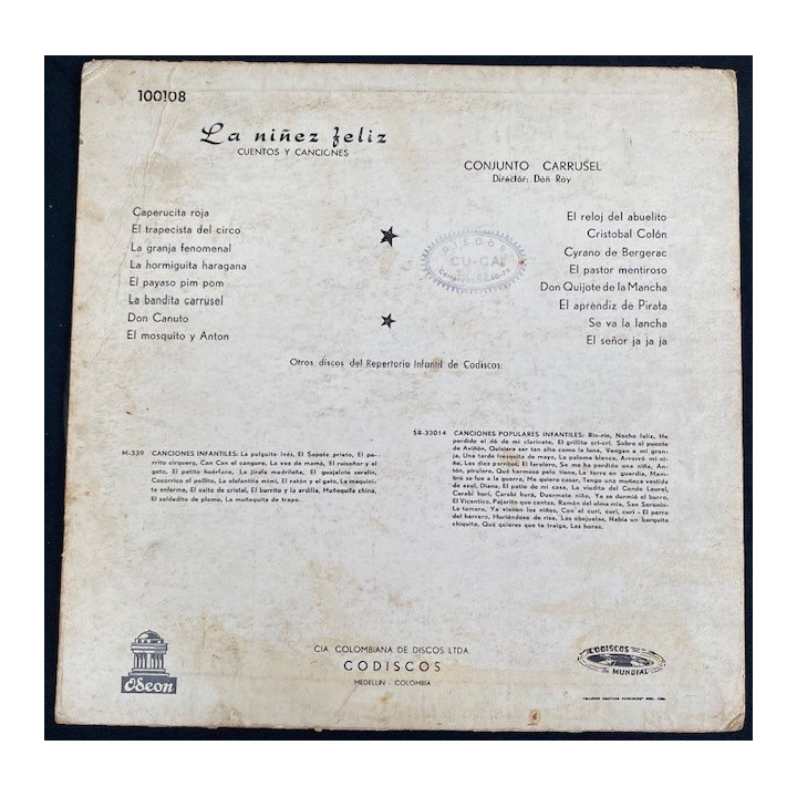 Conjunto Carrusel La niñez feliz - Colombia reverso