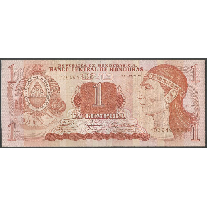 Honduras 1 Lempira 17 Abr 2008 P89a