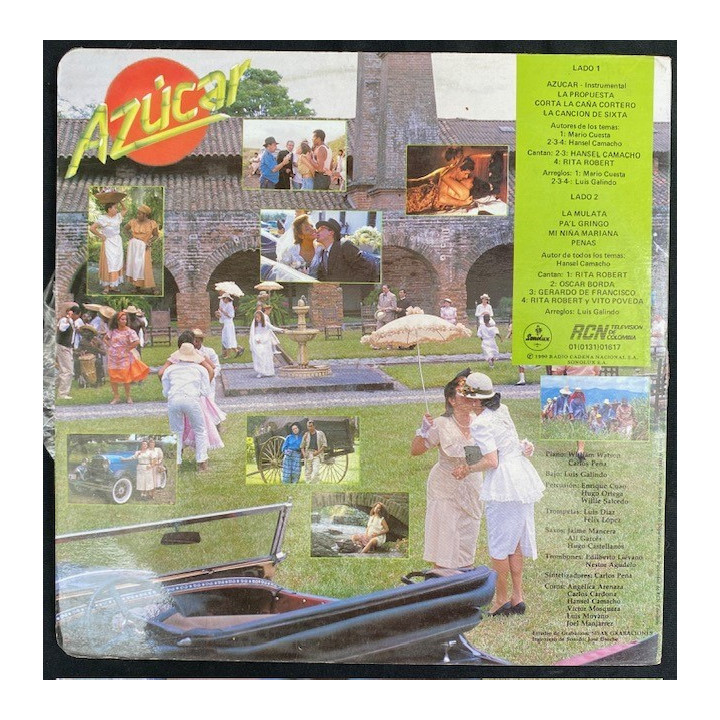 Azucar Musica original de la serie de TV - Colombia 1990 reverso