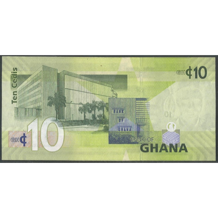 Ghana 10 Cedis 1 Jul 2011 P39c reverso