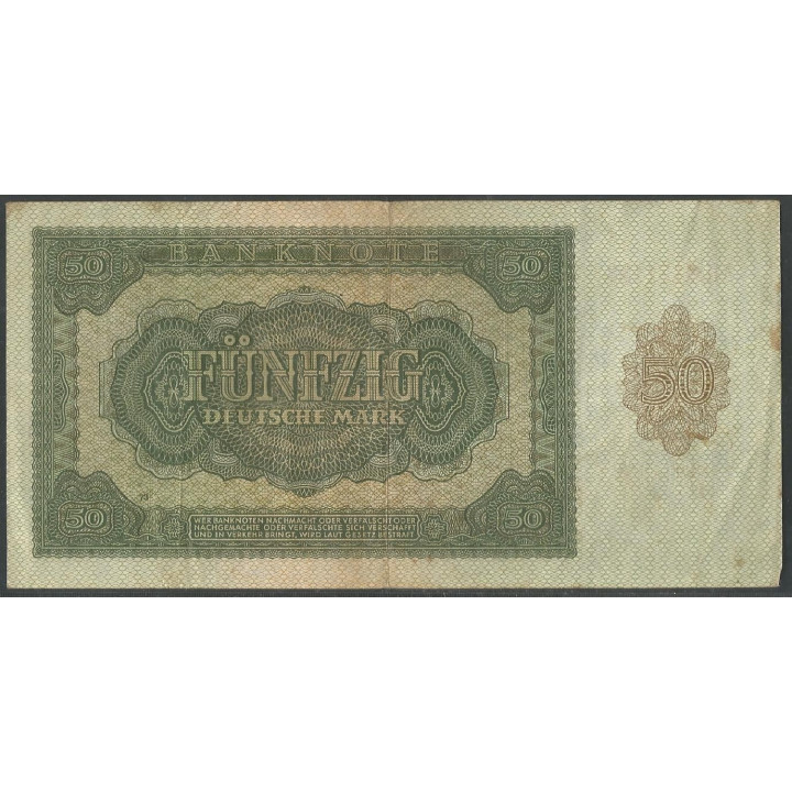 Alemania Democratica 50 Mark 1948 P14b reverso