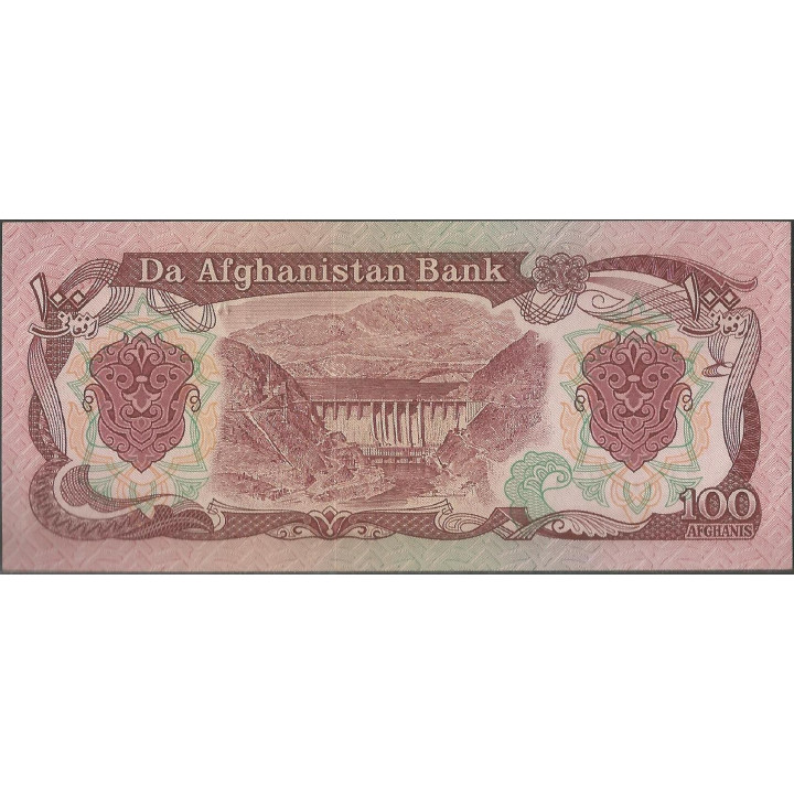 Afganistan 100 Afghanis 1991 P58c reverso