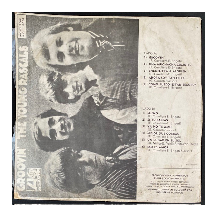 The Young Rascals Groovin' - Colombia 1967 reverso