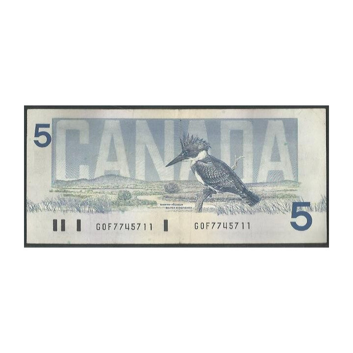 Canada 5 Dollars 1986 P95c reverso