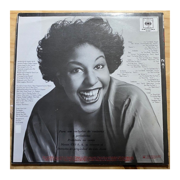 Cheryl Lynn In love Colombia 1979 reverso