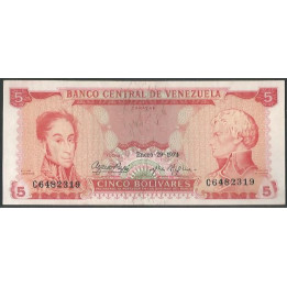 Venezuela 5 Bolivares 29 Ene 1974 C 7 Dig P50h
