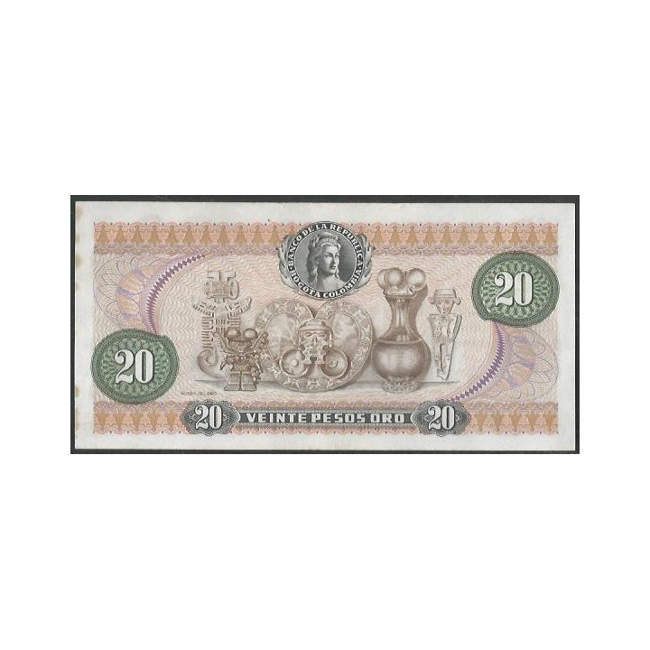 Billete de 20 Pesos 20 Jul 1977 BGW236 reverso