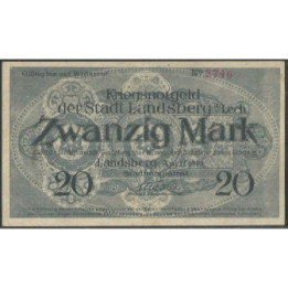 Alemania - Landsberg 20 Mark Abr 1919
