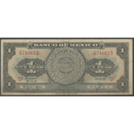 Mexico 1 Peso 19 Jun 1957 Serie GF P59a
