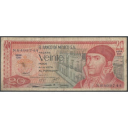 Mexico 20 Pesos 8 Jul 1977 Serie DN P64d