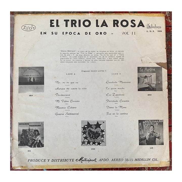 El Trio de la Rosa en su epoca de oro vol II - Colombia reverso