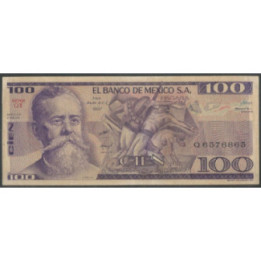 Mexico 100 Pesos 27 Ene 1981 Serie QT P74a