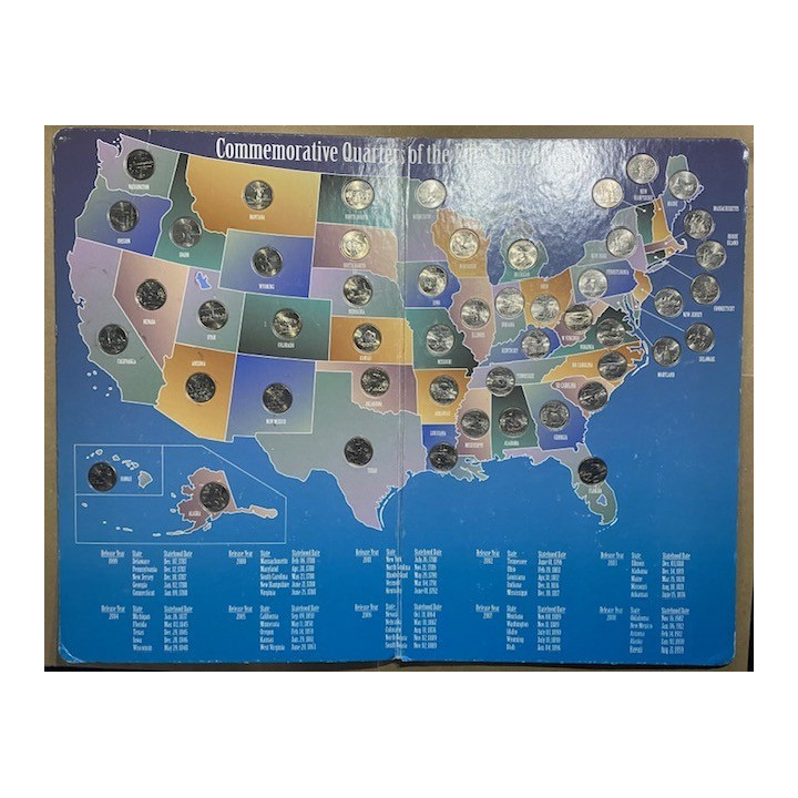 Mapa Coleccionador Estados con 50 monedas 1999-2008 reverso