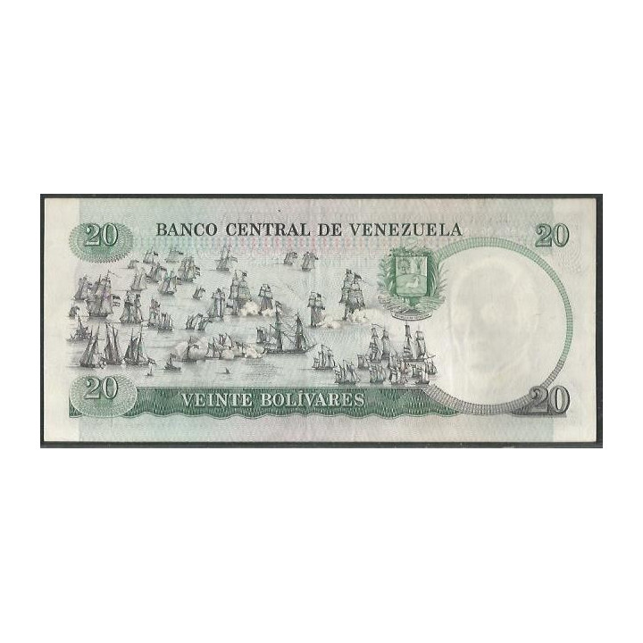 Venezuela 20 Bolivares 20 Oct 1987 C 8 Dig P71 reverso