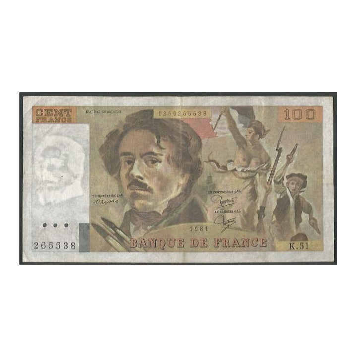 Francia 100 Francs 1981 P154b