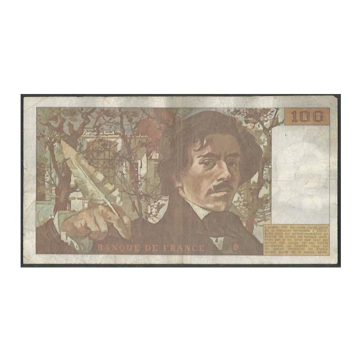 Francia 100 Francs 1985 P154b reverso