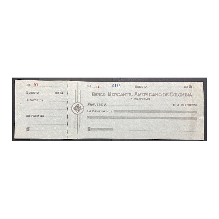 Banco Mercantil Americano de Colombia Litografia Colombia