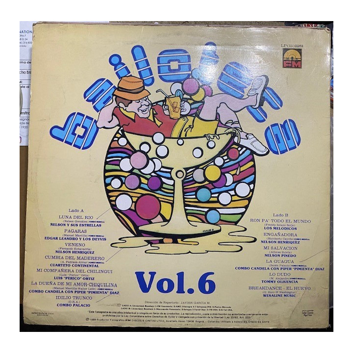 Bailoteca Volumen 6 - Colombia 1984 reverso