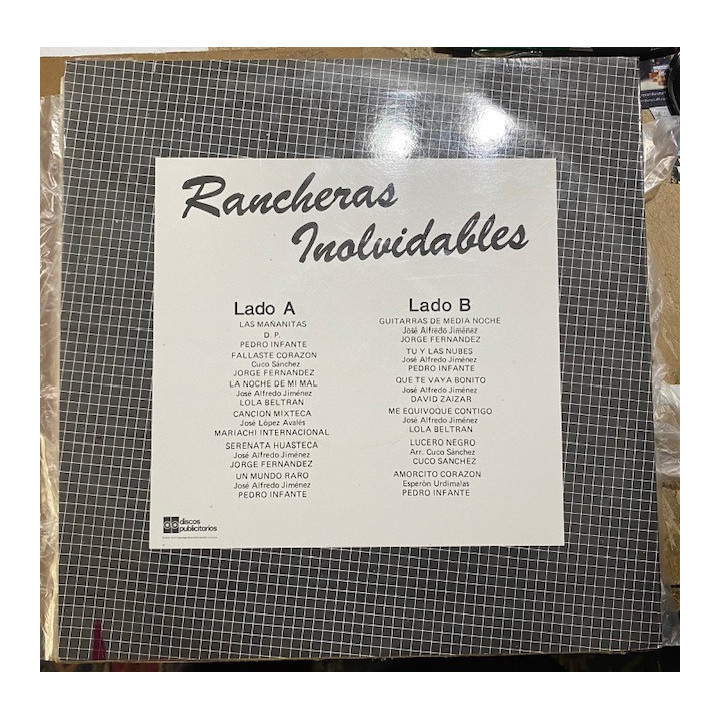 Rancheras inolvidables - Colombia 1985 reverso