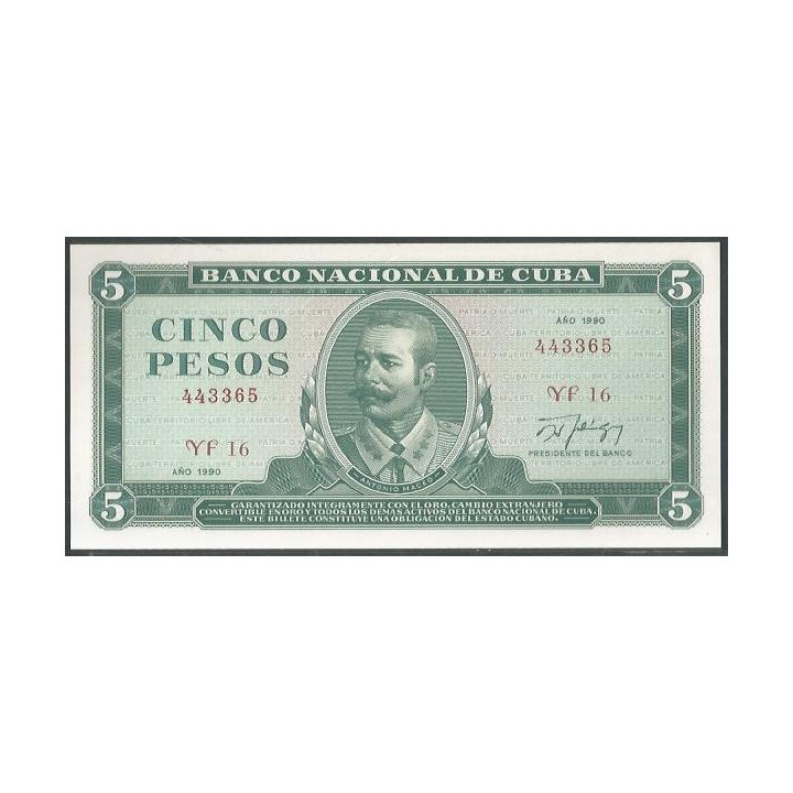 Cuba 5 Pesos 1990 P103d