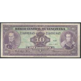 Venezuela 10 Bolivares 7 Jun 1977 Z 8 Dig P51f