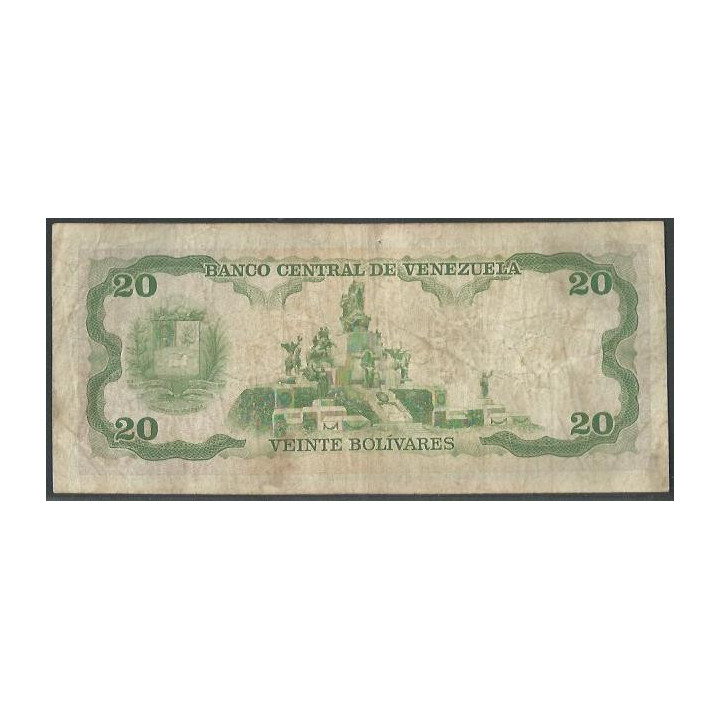 Venezuela 20 Bolivares 31 May 1990 M 8 Dig P63c reverso