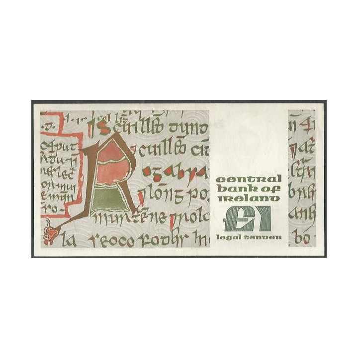 Irlanda 1 Pound 8 Oct 1980 P70b reverso