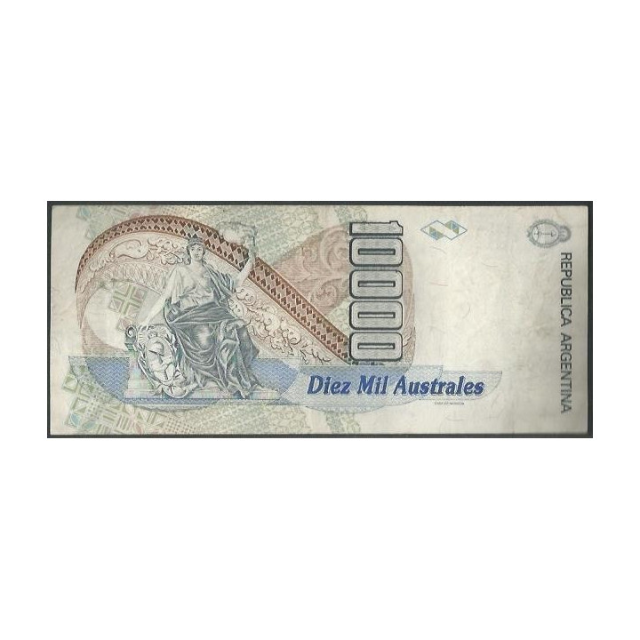 Argentina 10.000 Australes ND1989-91 Serie A Reposicion R P334a reverso