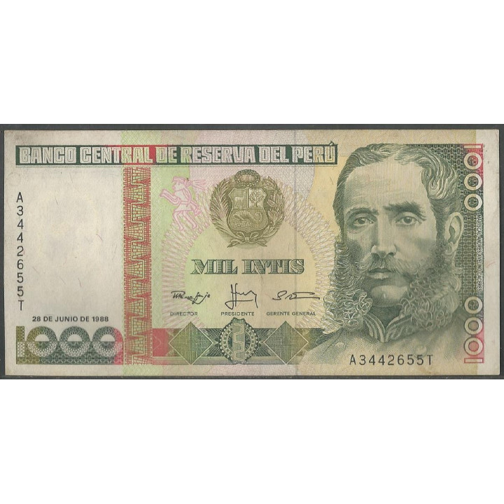 Peru 1.000 Intis 28 Jun 1988 P136b