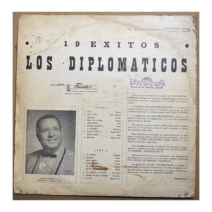 Los Diplomaticos 19 Exitos - Colombia reverso