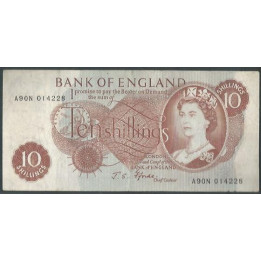 Inglaterra 10 Shilling ND1966-70 P373c