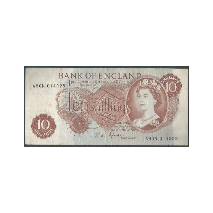 Inglaterra 10 Shilling ND1966-70 P373c