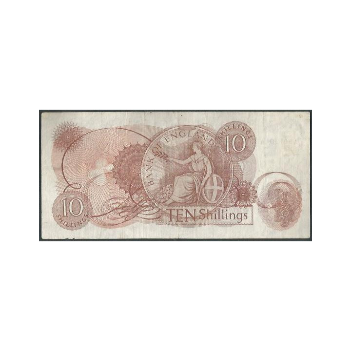 Inglaterra 10 Shilling ND1966-70 P373c reverso