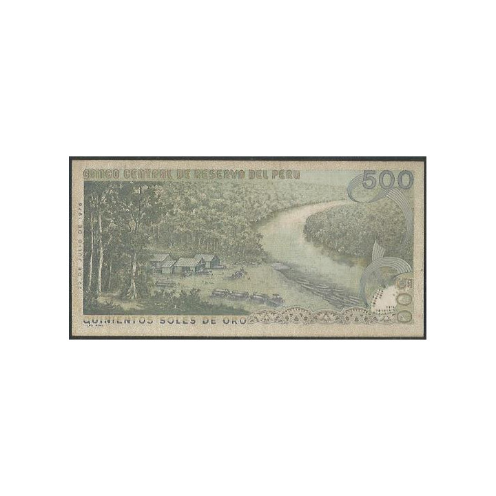 Peru 500 Soles 22 Jul 1976 P115 reverso
