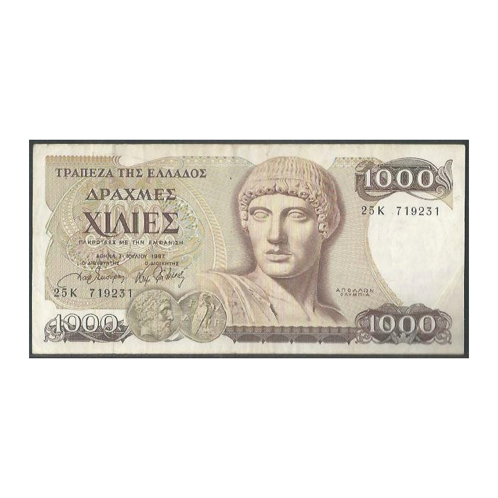 Grecia 1.000 Dracmas 1 Jul 1987 P202a