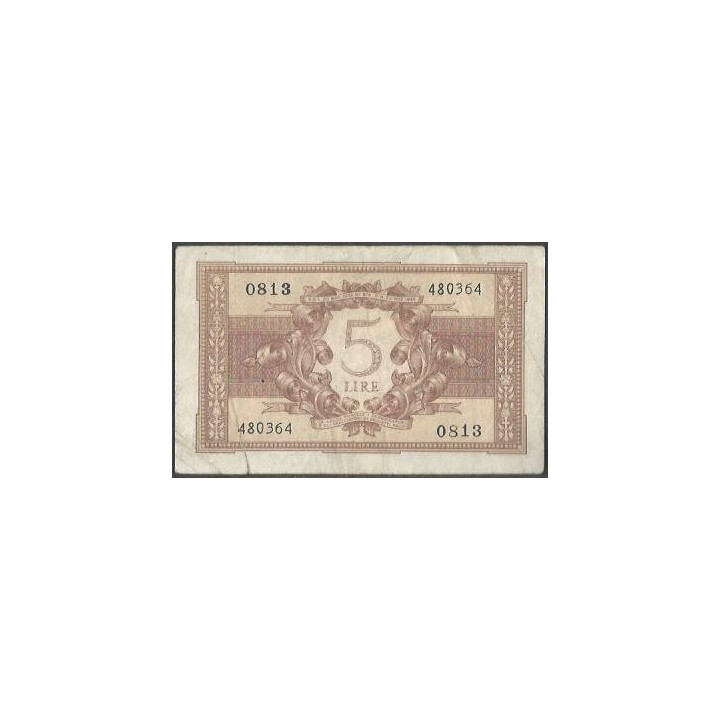 Italia 5 LiraS 23 Nov 1944 P31c reverso