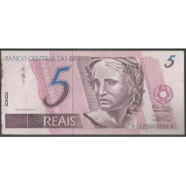 Brasil 5 Reales ND1994-7 Firma 34 P244d
