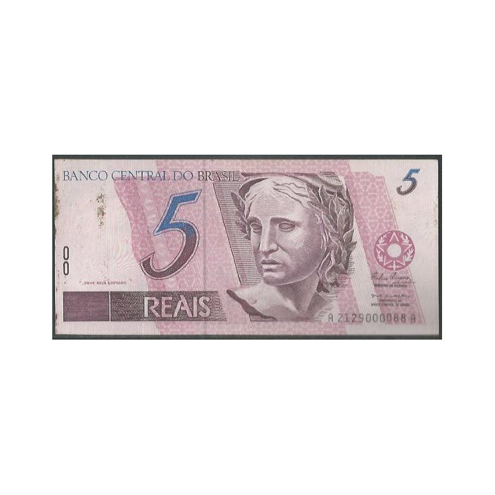 Brasil 5 Reales ND1994-7 Firma 34 P244d