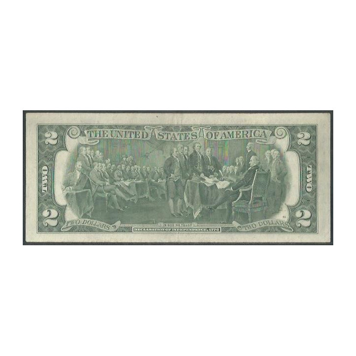 Estados Unidos 2 Dollars 1976 L P461 reverso