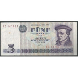 Alemania Democratica 5 Mark 1975 P27a