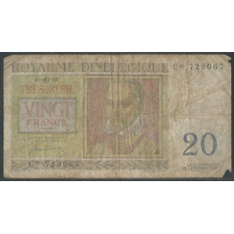 Belgica 20 Francs 1 Jul 1950 P132a
