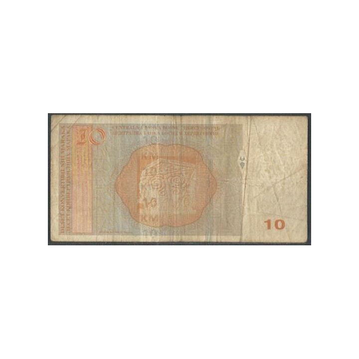 Bosnia & Herzegovina 10 Markka Convertible 2012 P80 reverso