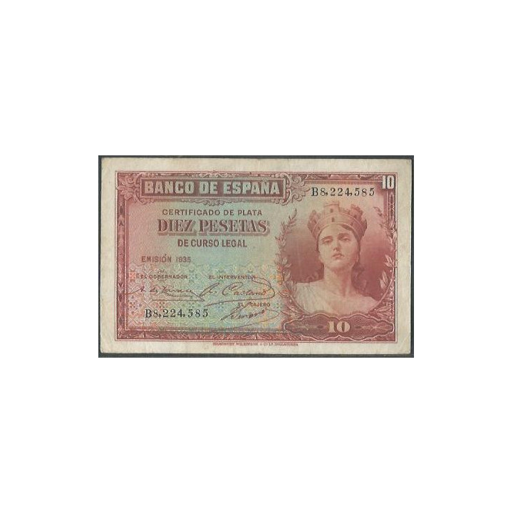 España 10 Pesetas 1935 P86a