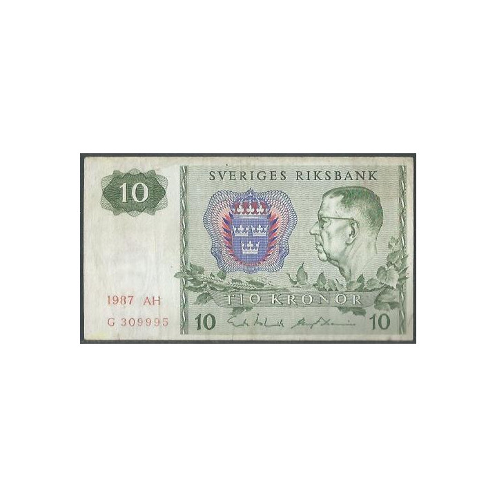 Suecia 10 Kronor 1987 P52e