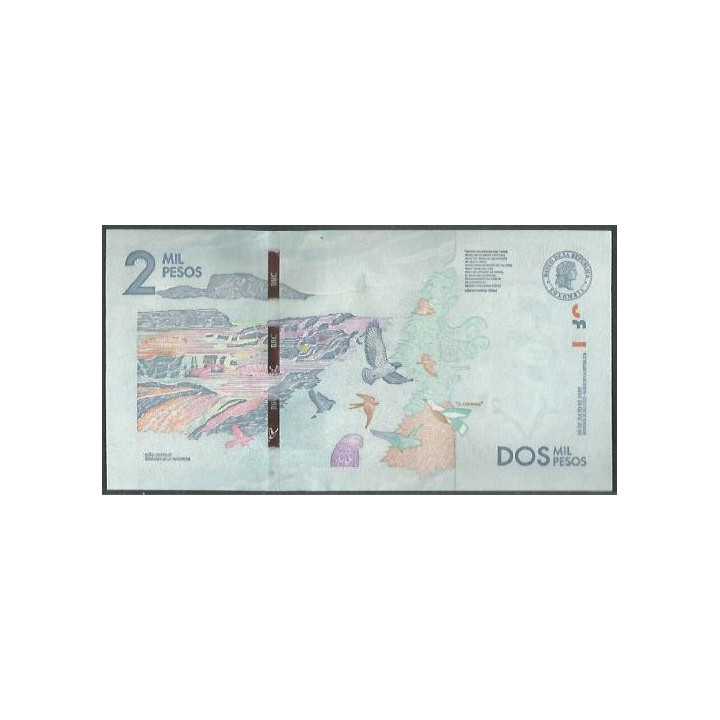 Billete de 2.000 Pesos 26 Jul 2022 Serie CC BGWNF2- reverso
