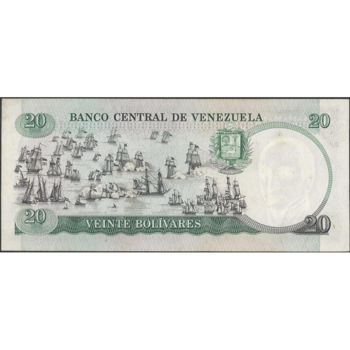 Venezuela 20 Bolivares 20 Oct 1987 B 8 Dig P71 reverso