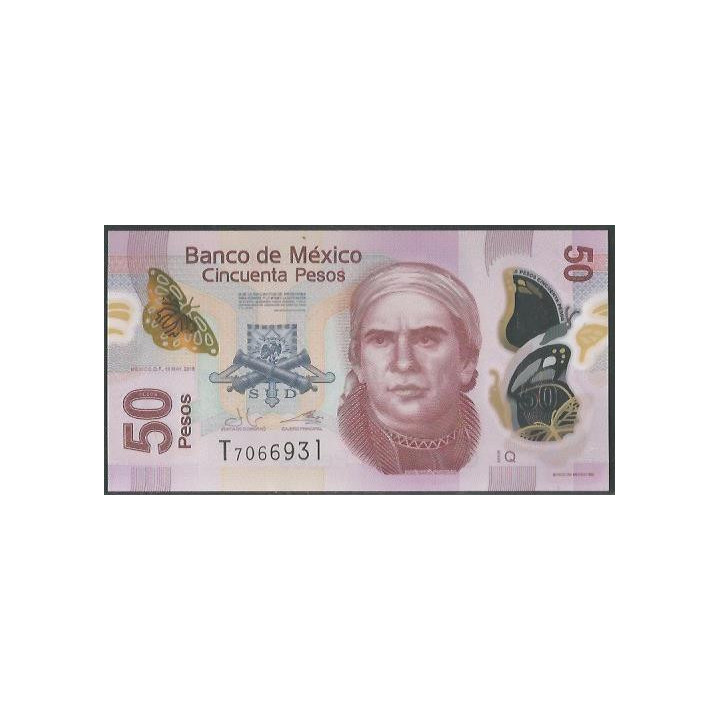 Mexico 50 Pesos 13 May 2015 Serie QT P123Aq